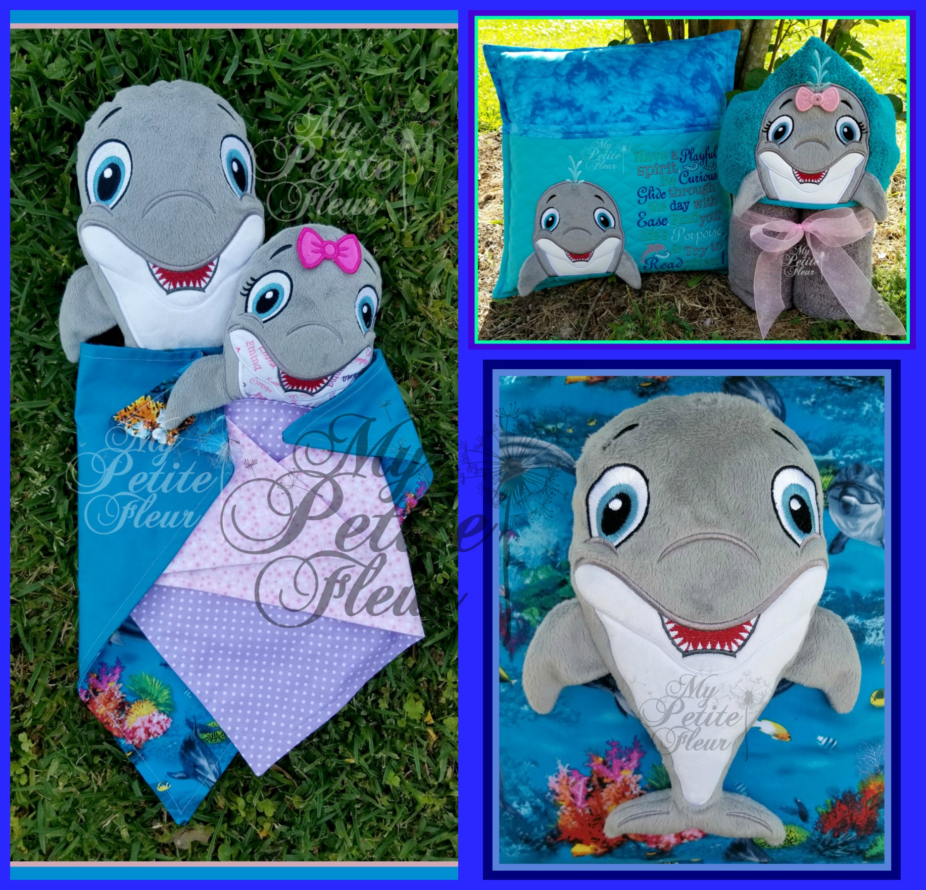 Download Boy Girl Dolphin Everything Pack All Sizes Of Plushies Loveys Peekers Sayings My Petite Fleur Designs